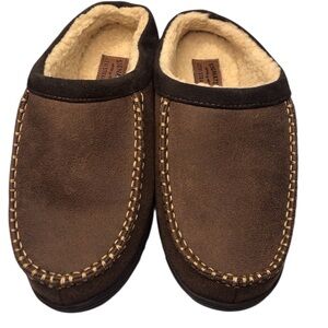 Signature by Levi Strauss Brown Men's 7/8 house slipper mules faux fur lined